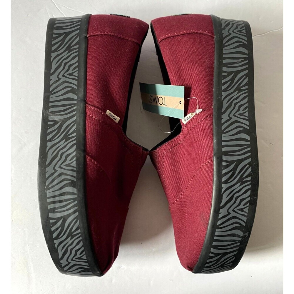 Toms Shoes Women's Size 7 Cabernet Canvas Alpargata Boardwalk NWT ๐คฉ HOST PICK! - Picture 12 of 14